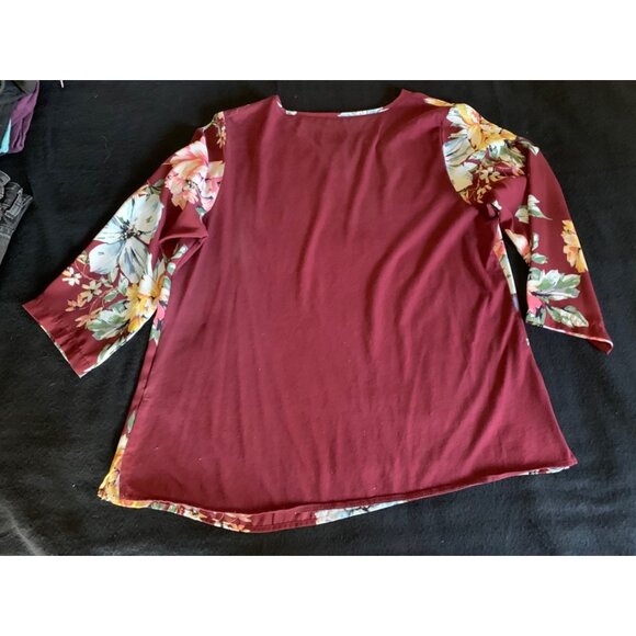 Van Heusen Floral Blouse Womens Size Large Cotton & Polyester Blend - Picture 8 of 9